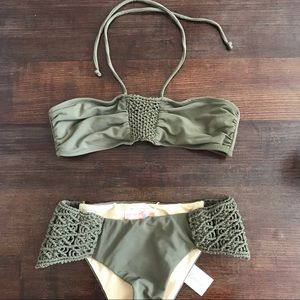 MH Macrame Bikini, Olive, XS